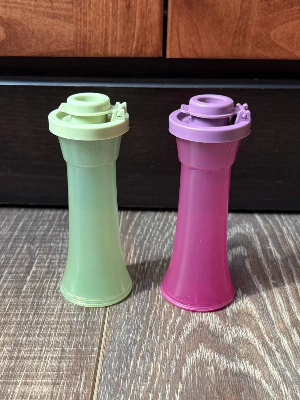 Tupperware Hourglass Mini Salt and Pepper Shakers